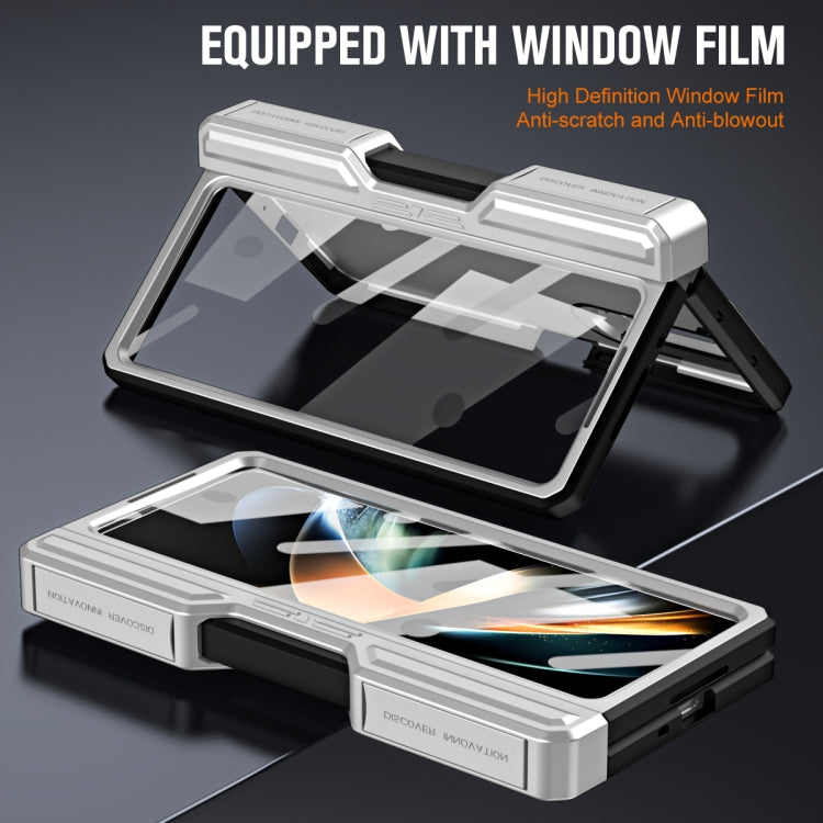 For Samsung Galaxy Z Fold4 TPU + PC Integrated All-inclusive Shockproof Phone Case with Pen(Silver) - Galaxy Z Fold4 5G Cases by PMC TechLife | Online Shopping South Africa | PMC TechLife