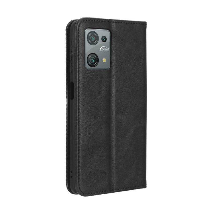 For Blackview Oscal C30 / C30 Pro Magnetic Buckle Retro Texture Leather Phone Case(Black) - More Brand by PMC TechLife | Online Shopping South Africa | PMC TechLife