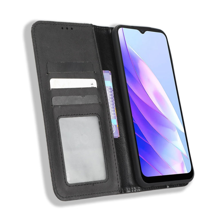 For Blackview A52 / A52 Pro Magnetic Buckle Retro Texture Leather Phone Case(Black) - More Brand by PMC TechLife | Online Shopping South Africa | PMC TechLife