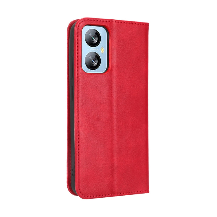 For Blackview A52 / A52 Pro Magnetic Buckle Retro Texture Leather Phone Case(Red) - More Brand by PMC TechLife | Online Shopping South Africa | PMC TechLife