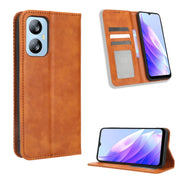 For Blackview A52 / A52 Pro Magnetic Buckle Retro Texture Leather Phone Case(Brown)