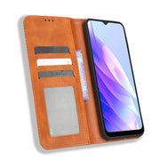 For Blackview A52 / A52 Pro Magnetic Buckle Retro Texture Leather Phone Case(Brown)