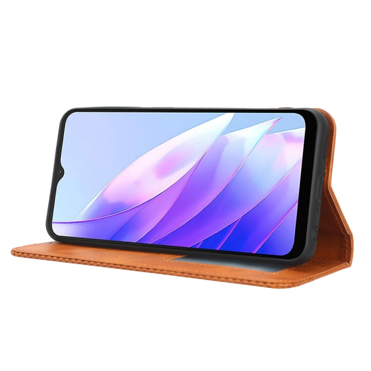 For Blackview A52 / A52 Pro Magnetic Buckle Retro Texture Leather Phone Case(Brown) - More Brand by PMC TechLife | Online Shopping South Africa | PMC TechLife