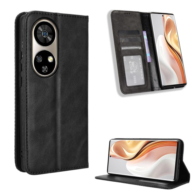 For Ulefone Note 17 Pro Magnetic Buckle Retro Texture Leather Phone Case(Black) - free shipping - PMC Jewellery - Order now!