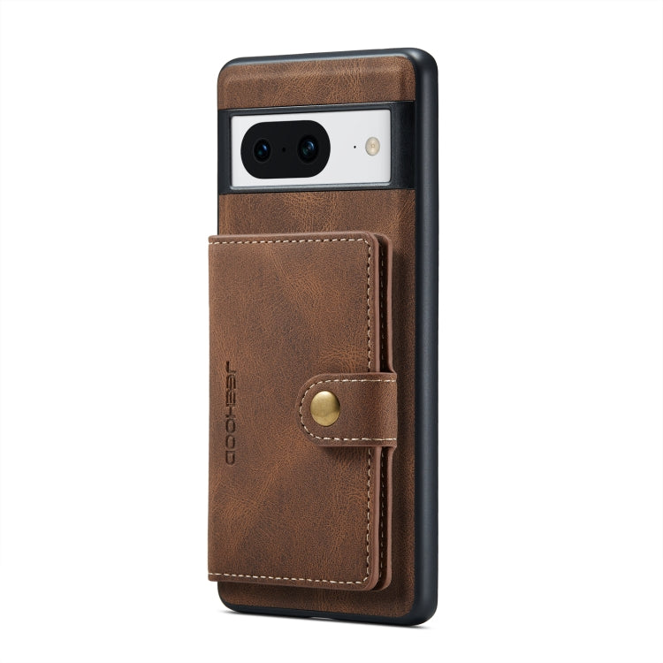 For Google Pixel 8 JEEHOOD Retro Magnetic Detachable Wallet Phone Case(Brown) - Google Cases by JEEHOOD | Online Shopping South Africa | PMC Jewellery | Buy Now Pay Later Mobicred