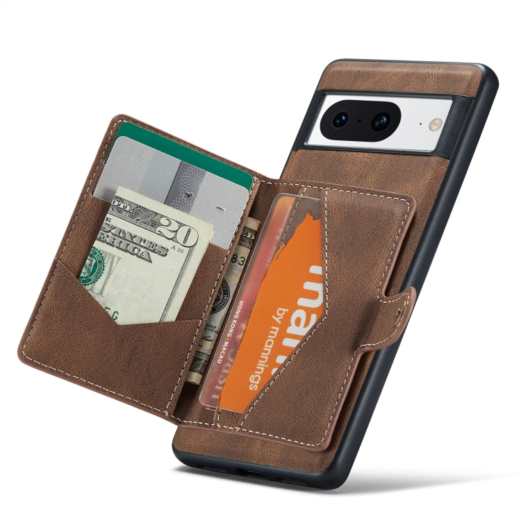For Google Pixel 8 JEEHOOD Retro Magnetic Detachable Wallet Phone Case(Brown) - Google Cases by JEEHOOD | Online Shopping South Africa | PMC Jewellery | Buy Now Pay Later Mobicred