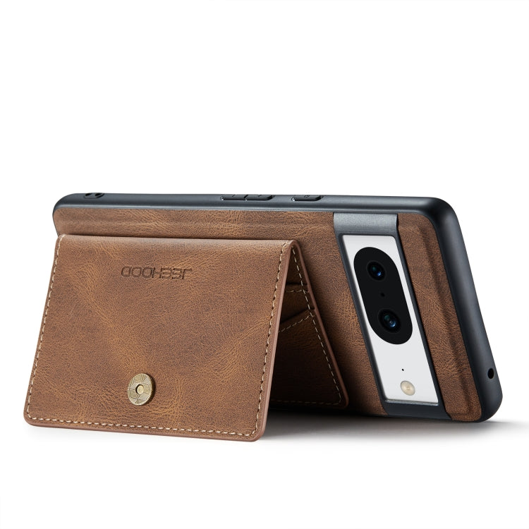 For Google Pixel 8 JEEHOOD Retro Magnetic Detachable Wallet Phone Case(Brown) - Google Cases by JEEHOOD | Online Shopping South Africa | PMC Jewellery | Buy Now Pay Later Mobicred