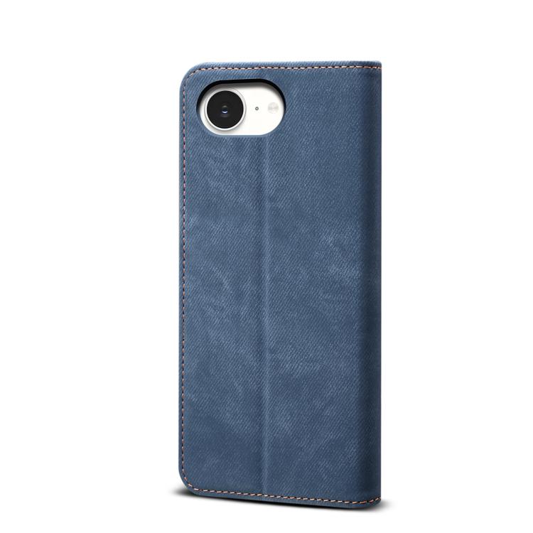 For iPhone 16e Denim Texture Casual Style Horizontal Flip Leather Case(Blue) - iPhone 16e Cases by PMC TechLife | Online Shopping South Africa | PMC TechLife | Buy Now Pay Later Mobicred