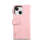 For iPhone 15 Plus ESEBLE Retro Frosted RFID Flip Leather Phone Case(Rose Gold)