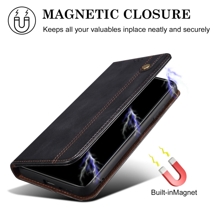For iPhone 16 Pro Max Oil Wax Crazy Horse Texture Leather Phone Case(Black) - iPhone 16 Pro Max Cases by PMC TechLife | Online Shopping South Africa | PMC TechLife | Buy Now Pay Later Mobicred