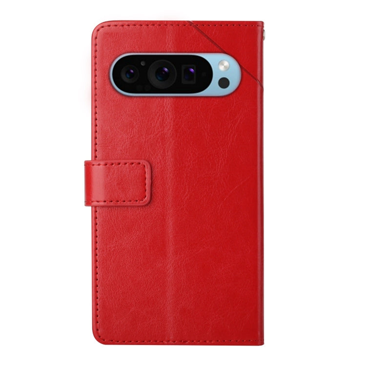 For Google Pixel 9 Y-shaped Pattern Flip Leather Phone Case(Red) - Google Cases by PMC TechLife | Online Shopping South Africa | PMC TechLife | Buy Now Pay Later Mobicred