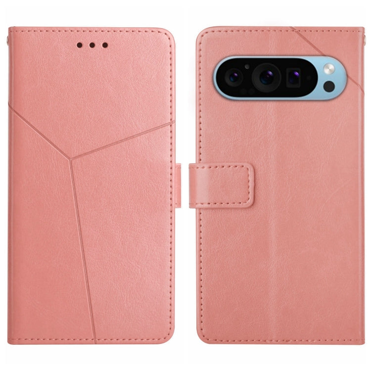 For Google Pixel 9 Y-shaped Pattern Flip Leather Phone Case(Pink) - Google Cases by PMC TechLife | Online Shopping South Africa | PMC TechLife | Buy Now Pay Later Mobicred
