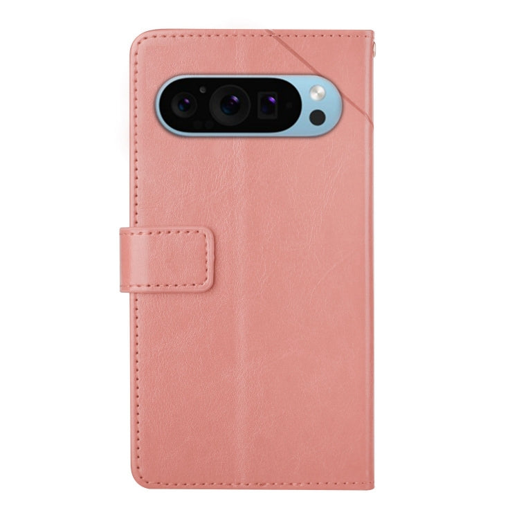 For Google Pixel 9 Y-shaped Pattern Flip Leather Phone Case(Pink) - Google Cases by PMC TechLife | Online Shopping South Africa | PMC TechLife | Buy Now Pay Later Mobicred