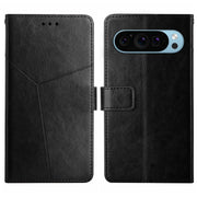 For Google Pixel 9 Pro Y-shaped Pattern Flip Leather Phone Case(Black)