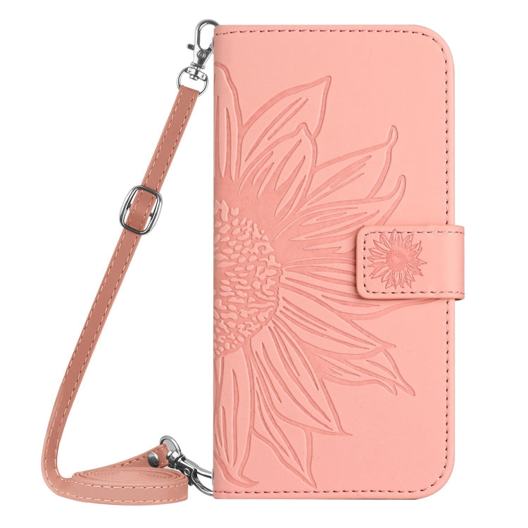 For Google Pixel 9 Pro Skin Feel Sun Flower Embossed Flip Leather Phone Case with Lanyard(Pink) - Google Cases by PMC TechLife | Online Shopping South Africa | PMC TechLife | Buy Now Pay Later Mobicred