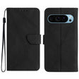 For Google Pixel 9 Stitching Embossed Leather Phone Case(Black) - Google Cases by PMC TechLife | Online Shopping South Africa | PMC TechLife | Buy Now Pay Later Mobicred