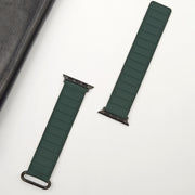 For Apple Watch SE 2022 44mm Reverse Buckle Magnetic Silicone Watch Band(Silver Buckle Grey Brown)