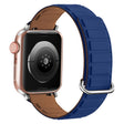For Apple Watch SE 44mm Reverse Buckle Magnetic Silicone Watch Band(Silver Buckle Blue) - free shipping - PMC TechLife - Order now!