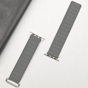For Apple Watch Series 5 40mm Reverse Buckle Magnetic Silicone Watch Band(Silver Buckle Grey Brown)