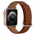 For Apple Watch Series 5 44mm Reverse Buckle Magnetic Silicone Watch Band(Silver Buckle Brown) - free shipping - PMC TechLife - Order now!