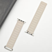 For Apple Watch SE 2023 40mm Reverse Buckle Magnetic Silicone Watch Band(Silver Buckle Starlight)