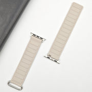 For Apple Watch Series 10 46mm Reverse Buckle Magnetic Silicone Watch Band(Silver Buckle Starlight)