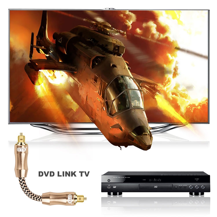 20m EMK OD6.0mm Gold-plated TV Digital Audio Optical Fiber Connecting Cable