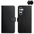 For Samsung Galaxy S24+ 5G HT02 Genuine Leather Fingerprint-proof Flip Phone Case(Black) - Galaxy S24+ 5G Cases by PMC Jewellery | Online Shopping South Africa | PMC Jewellery | Buy Now Pay Later Mobicred
