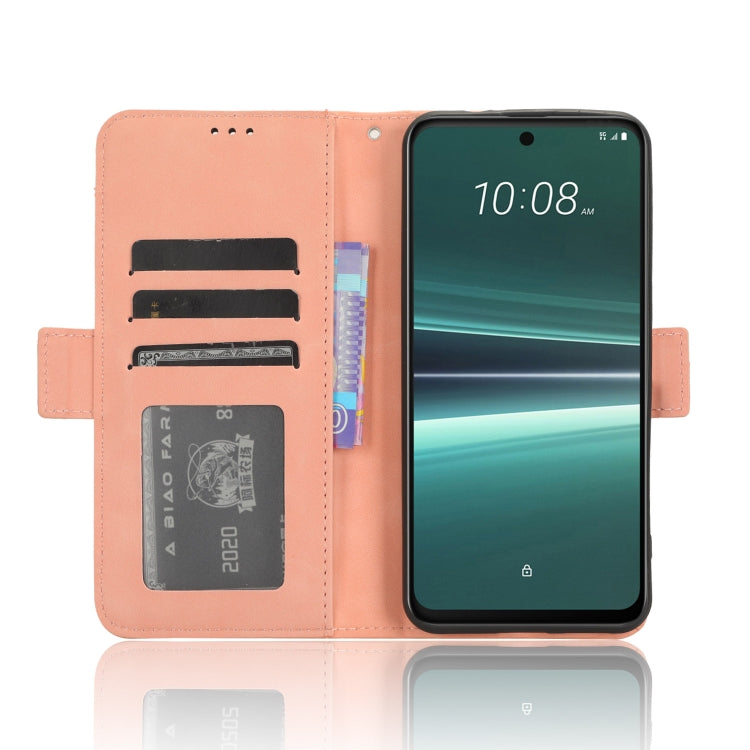 For HTC U23 / U23 Pro Skin Feel Calf Texture Card Slots Leather Phone Case(Pink) - HTC by PMC TechLife | Online Shopping South Africa | PMC TechLife | Buy Now Pay Later Mobicred