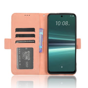 For HTC U23 / U23 Pro Skin Feel Calf Texture Card Slots Leather Phone Case(Pink)