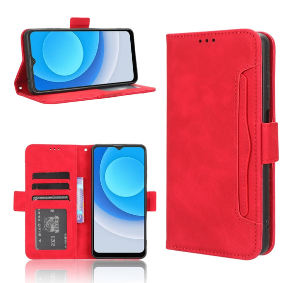 For Blackview A53 / A53 Pro Skin Feel Calf Texture Card Slots Leather Phone Case(Red)