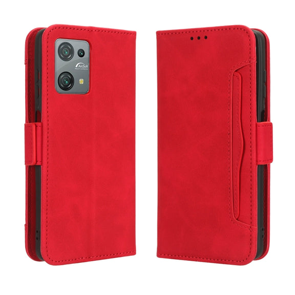 For Blackview Oscal C30 / C30 Pro Skin Feel Calf Texture Card Slots Leather Phone Case(Red)