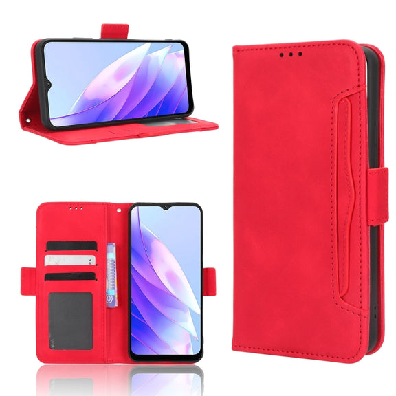 For Blackview A52 / A52 Pro Skin Feel Calf Texture Card Slots Leather Phone Case(Red)