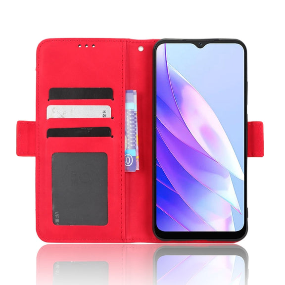 For Blackview A52 / A52 Pro Skin Feel Calf Texture Card Slots Leather Phone Case(Red)