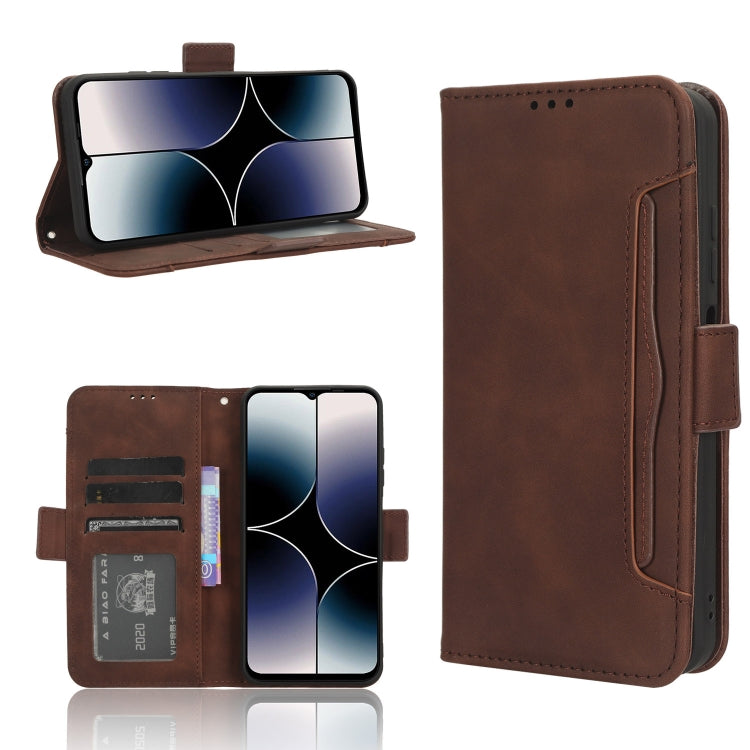 For Ulefone Note 16 Pro Skin Feel Calf Texture Card Slots Leather Phone Case(Brown) - Ulefone Cases by PMC Jewellery | Online Shopping South Africa | PMC Jewellery | Buy Now Pay Later Mobicred