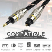 5m EMK OD6.0mm Square Port to Round Port Set-top Box Digital Audio Optical Fiber Connecting Cable