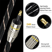5m EMK OD6.0mm Square Port to Round Port Set-top Box Digital Audio Optical Fiber Connecting Cable