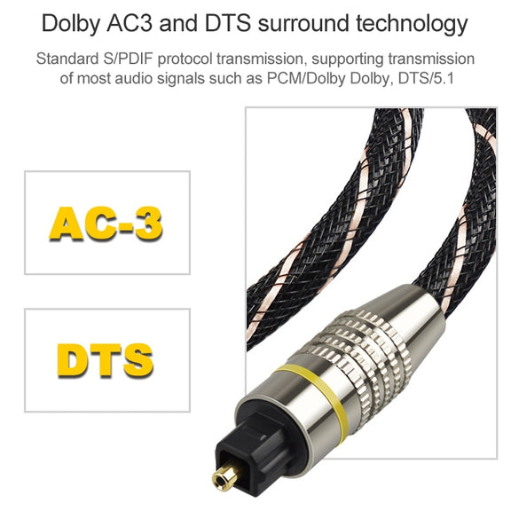 5m EMK OD6.0mm Square Port to Round Port Set-top Box Digital Audio Optical Fiber Connecting Cable
