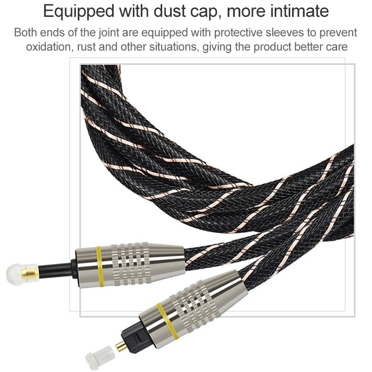 10m EMK OD6.0mm Square Port to Round Port Set-top Box Digital Audio Optical Fiber Connecting Cable
