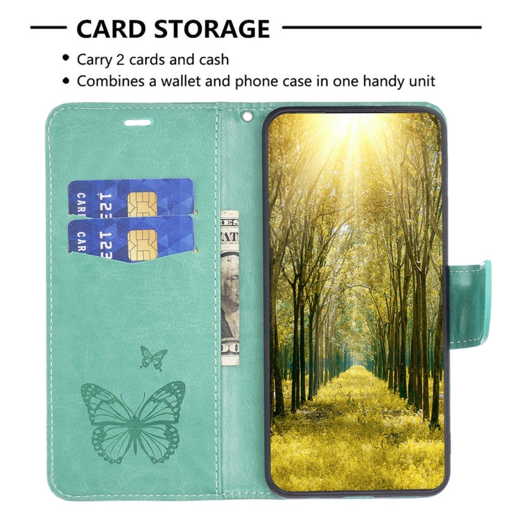 For Samsung Galaxy S24 Ultra 5G Embossing Two Butterflies Pattern Leather Phone Case(Green) - Galaxy S24 Ultra 5G Cases by PMC TechLife | Online Shopping South Africa | PMC TechLife