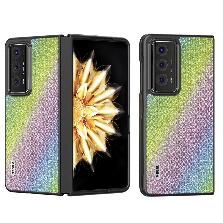 For Honor Magic V2 ABEEL Diamond Series Black Edge Phone Case(Rainbow) - Honor Cases by PMC TechLife | Online Shopping South Africa | PMC TechLife | Buy Now Pay Later Mobicred