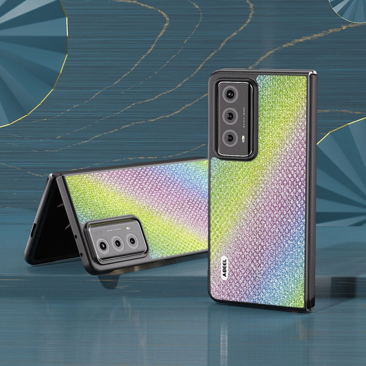 For Honor Magic V2 ABEEL Diamond Series Black Edge Phone Case(Rainbow) - Honor Cases by PMC TechLife | Online Shopping South Africa | PMC TechLife | Buy Now Pay Later Mobicred
