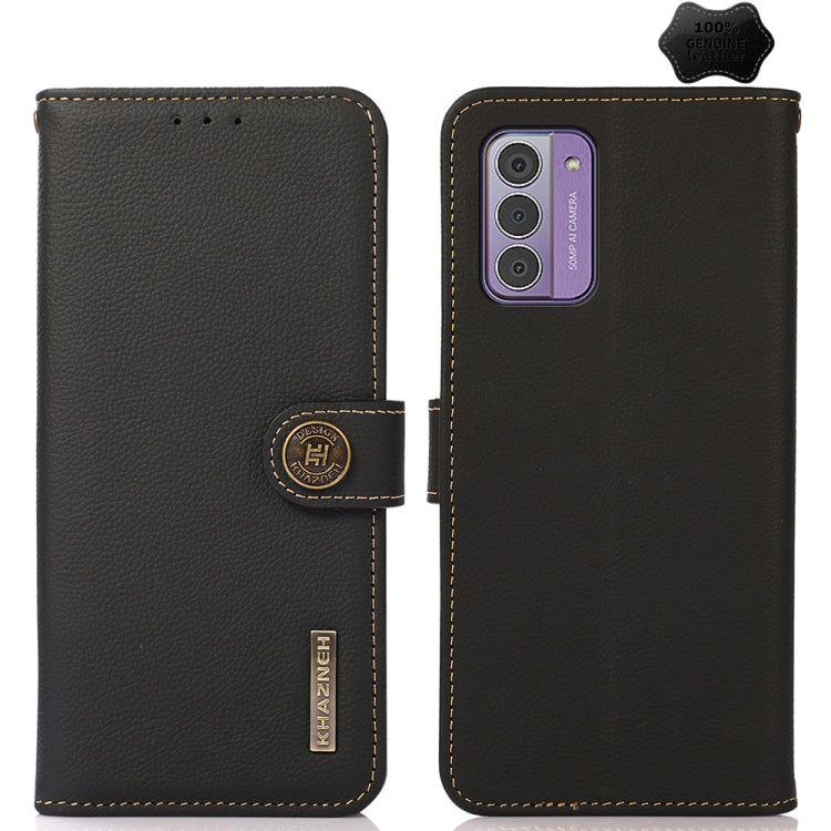For Nokia G42 KHAZNEH Custer Genuine Leather RFID Phone Case(Black) - Nokia Cases by PMC TechLife | Online Shopping South Africa | PMC TechLife | Buy Now Pay Later Mobicred