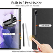 For Samsung Galaxy Tab S9+ DUX DUCIS Domo Series Cloth Texture Magnetic Leather Tablet Case(Black)