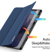 For Samsung Galaxy Tab S9+ DUX DUCIS Domo Series Cloth Texture Magnetic Leather Tablet Case(Blue)