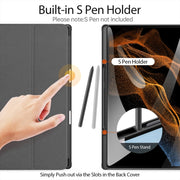 For Samsung Galaxy Tab S10 Ultra / S9 Ultra DUX DUCIS Domo Series Cloth Texture Magnetic Leather Tablet Case(Black)