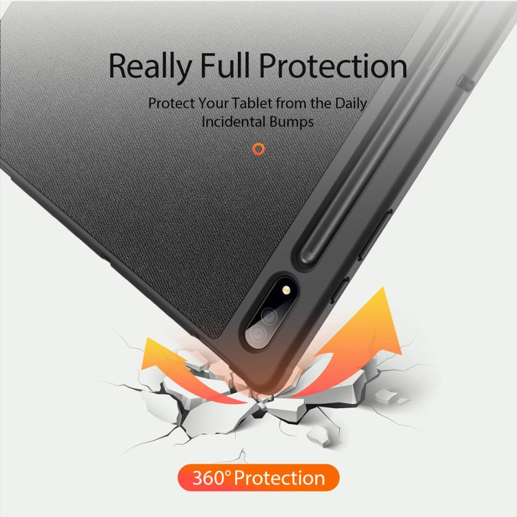 For Samsung Galaxy Tab S10 Ultra / S9 Ultra DUX DUCIS Domo Series Cloth Texture Magnetic Leather Tablet Case(Black)