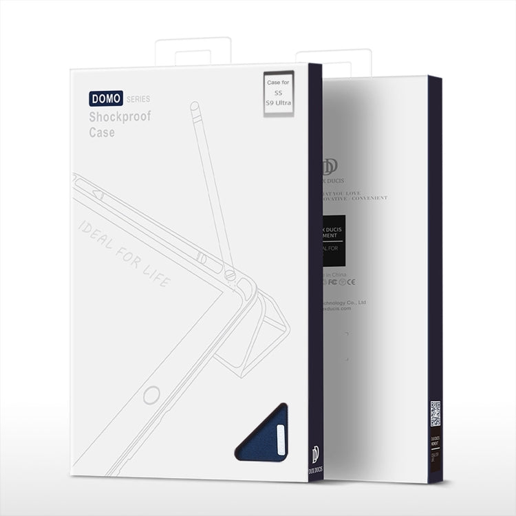 For Samsung Galaxy Tab S9 Ultra/S8 Ultra DUX DUCIS Domo Series Cloth Texture Magnetic Leather Tablet Case(Blue) - Galaxy Tab S9 Ultra Cases by DUX DUCIS | Online Shopping South Africa | PMC Jewellery | Buy Now Pay Later Mobicred