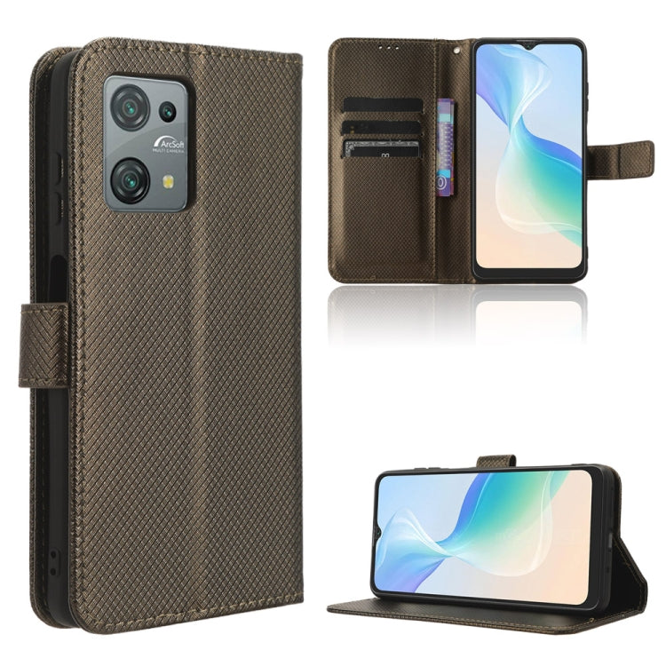 For Blackview Oscal C30 / C30 Pro Diamond Texture Leather Phone Case(Brown) - More Brand by PMC TechLife | Online Shopping South Africa | PMC TechLife