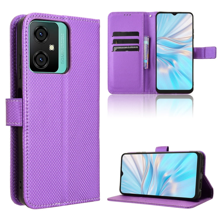 For Blackview Oscal C70 Diamond Texture Leather Phone Case(Purple) - More Brand by PMC TechLife | Online Shopping South Africa | PMC TechLife